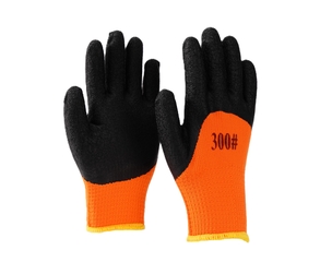 Перчатки утепленные оранжевые с черным обливом "Артикул ПР-Л316"