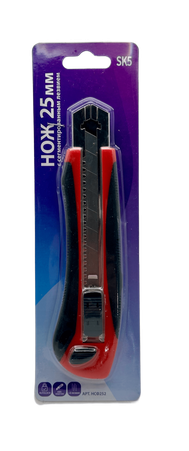 Нож 25мм обрез корпус сдвижной фиксатор+2лезвия ADMIRAL 1уп/48шт - Адмирал - Оптовые поставки строительных материалов от производителя