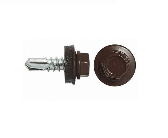 Саморез кров. 4,8 х 35 RAL 8019 (шоколад) ADMIRAL ш.б. 1уп=250шт/1ящ=10кор - Адмирал - Оптовые поставки строительных материалов от производителя