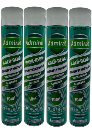 Клей-пена полиуретановый ADMIRAL БЫТОВАЯ 700гр/1000 мл  ящ/12шт - Адмирал - Оптовые поставки строительных материалов от производителя