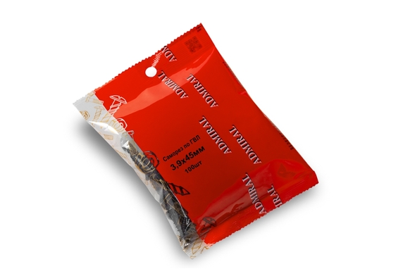 Саморез по ГВЛ 3,9 х 45 мм ADMIRAL фас. 100шт/к.60 - Адмирал - Оптовые поставки строительных материалов от производителя Саморез по ГВЛ 3,9 х 45 мм ADMIRAL фас. 100шт/к.60 - Адмирал - Оптовые поставки строительных материалов от производителя