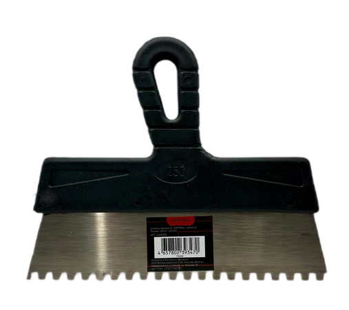 Шпатель зубч. фасад. нерж 250мм зуб 6х6 ADMIRAL 1уп=10шт/1ящ=6уп - Адмирал - Оптовые поставки строительных материалов от производителя Шпатель зубч. фасад. нерж 250мм зуб 6х6 ADMIRAL 1уп=10шт/1ящ=6уп - Адмирал - Оптовые поставки строительных материалов от производителя