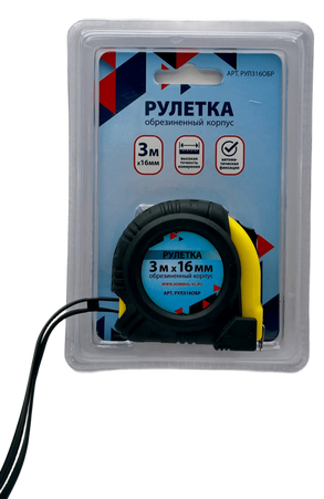 Рулетка  3м*16 мм обрезин корпус автостоп, ADMIRAL 1ящ=120шт - Адмирал - Оптовые поставки строительных материалов от производителя