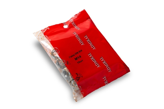 Гайка DIN 934 М14 шестигран Zn ADMIRAL фас. 10шт/(Вес~222гр)/1кор=80уп - Адмирал - Оптовые поставки строительных материалов от производителя