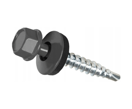 Саморез кров. 5,5 х 19 RAL 7024 графит ADMIRAL фас.100шт/1ящ=30уп - Адмирал - Оптовые поставки строительных материалов от производителя Саморез кров. 5,5 х 19 RAL 7024 графит ADMIRAL фас.100шт/1ящ=30уп - Адмирал - Оптовые поставки строительных материалов от производителя