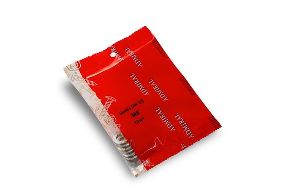 Шайба DIN 125 М 8 плоская Zn ADMIRAL фас. 10шт/(Вес~19гр)/1ящ=150уп - Адмирал - Оптовые поставки строительных материалов от производителя