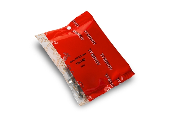 Болт DIN 933 12x140 цинк ADMIRAL фас.2 шт/(Вес~235гр)/1ящ=60уп - Адмирал - Оптовые поставки строительных материалов от производителя Болт DIN 933 12x140 цинк ADMIRAL фас.2 шт/(Вес~235гр)/1ящ=60уп - Адмирал - Оптовые поставки строительных материалов от производителя
