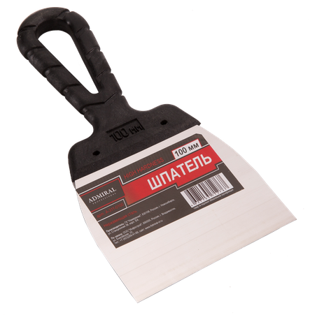 Шпатель фасад.нерж 100мм ADMIRAL черн. ручка 1/12/120 - Адмирал - Оптовые поставки строительных материалов от производителя