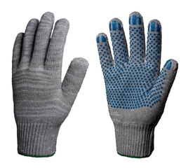Перчатки 10 класс 5 нитей с ПВХ СЕРЫЕ плотность 132 текс 1уп-10пар "Артикул ПВХ-01С"