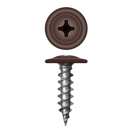 Саморез МЦП 4,2 х 16мм RAL 8017 шоколад АДМИРАЛ ш.б. 500шт/ящ 5000шт - Адмирал - Оптовые поставки строительных материалов от производителя