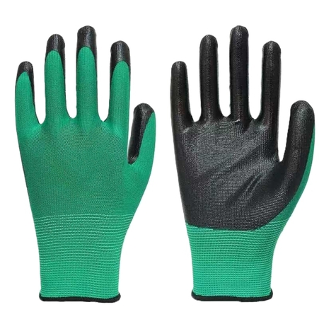 Перчатки зеленые с черным обливом синт. ADMIRAL M-XL (8-10), упак/12пар, ящ/240пар Арт. ПР-402-3 - Адмирал - Оптовые поставки строительных материалов от производителя