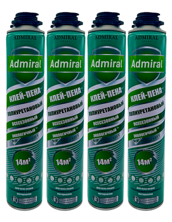 Клей-пена полиуретановый ADMIRAL PRO 800гр/1000 мл 1ящ/12шт - Адмирал - Оптовые поставки строительных материалов от производителя